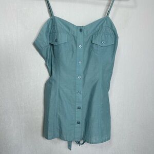 Bcbgeneration light blue button up tank bustier top - small
